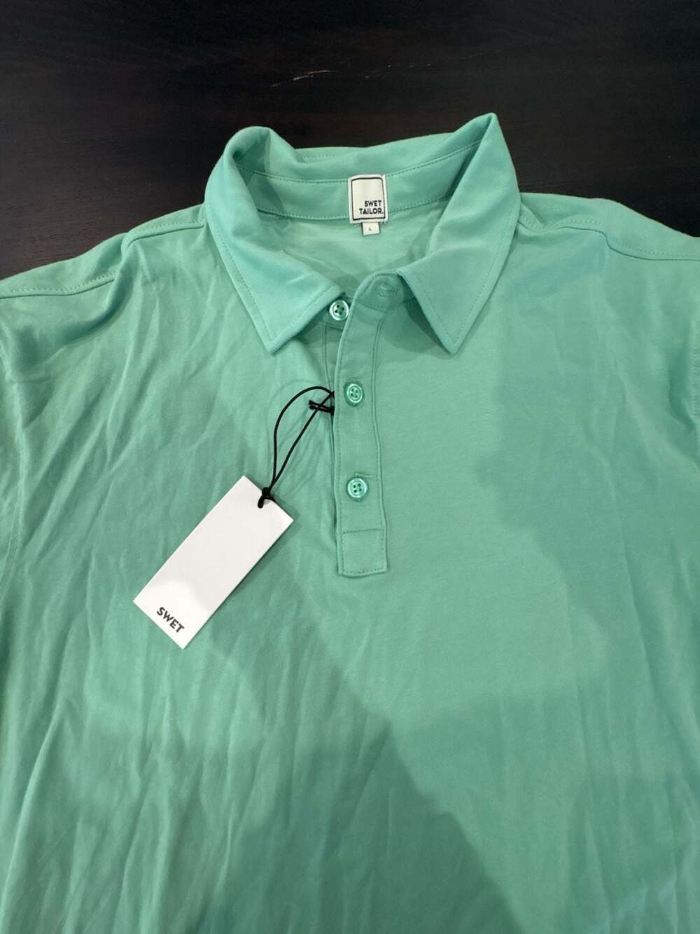 Swet Tailor Men's Performance Polo Shirt Mint Green size L ships out fast